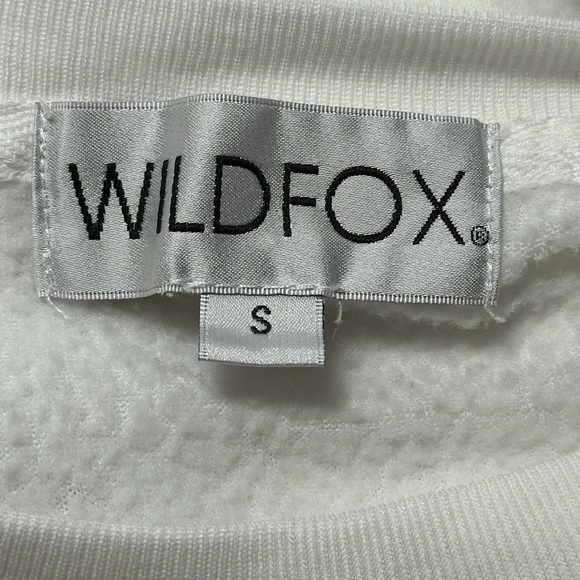 WILDFOX “Pizza Never Lies” Oversized Cotton Blend Sweatshirt WHITE / SMALL - Picture 8 of 11